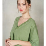 V-Neck Drop Shoulder Boxy T-Shirt