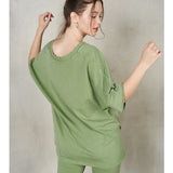 V-Neck Drop Shoulder Boxy T-Shirt