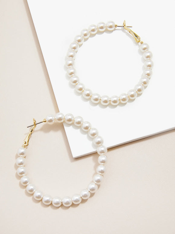 PEARL BEADED HOOPS