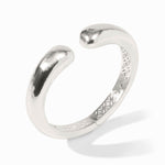 Close-up of Julie Vos Solara Demi Cuff in silver showing smooth, refined details