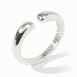 Close-up of Julie Vos Solara Demi Cuff in silver showing smooth, refined details