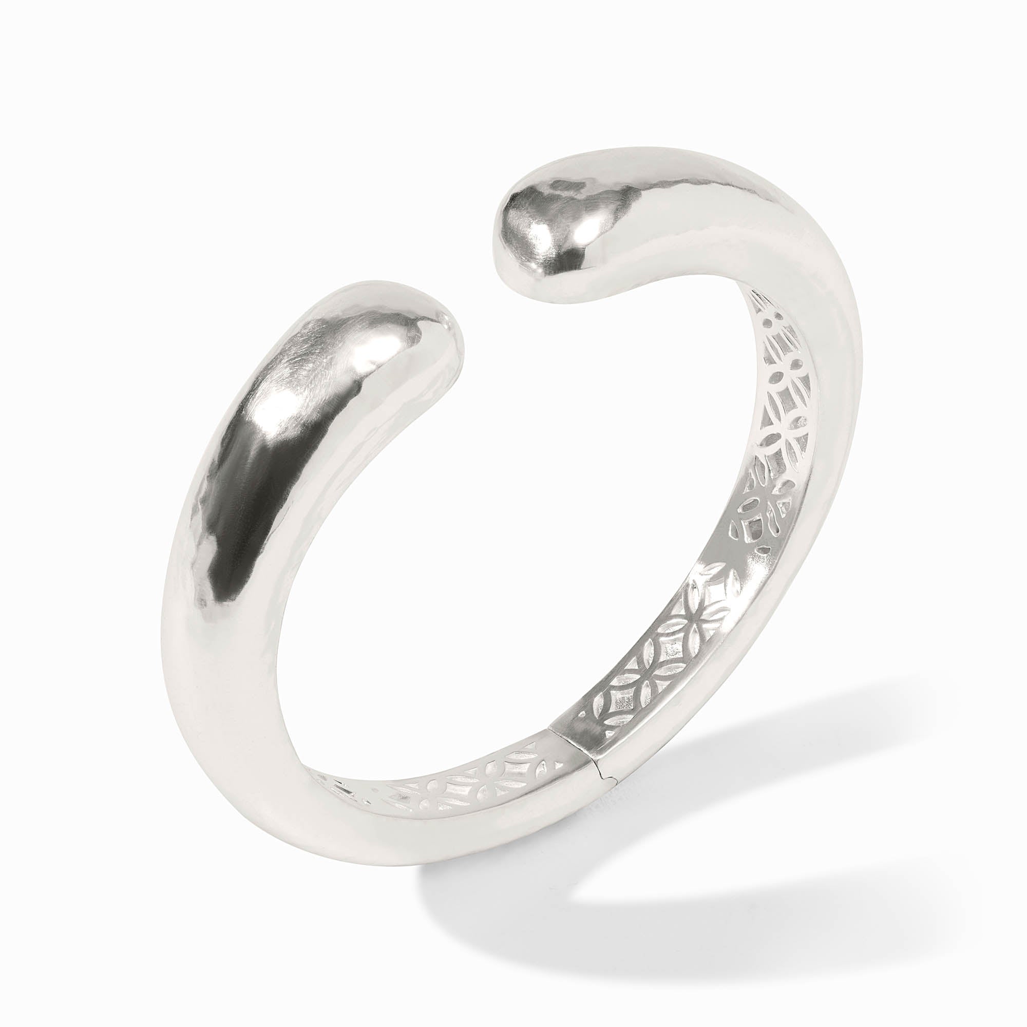 Close-up of Julie Vos Solara Demi Cuff in silver showing smooth, refined details