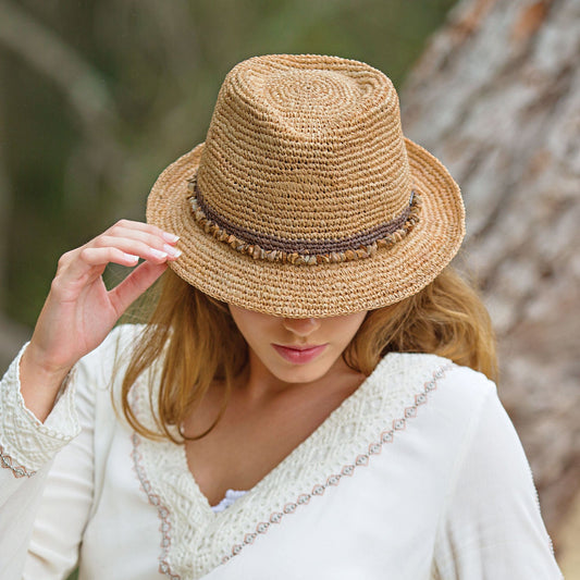 TAHITI RAFFIA FEDORA HAT