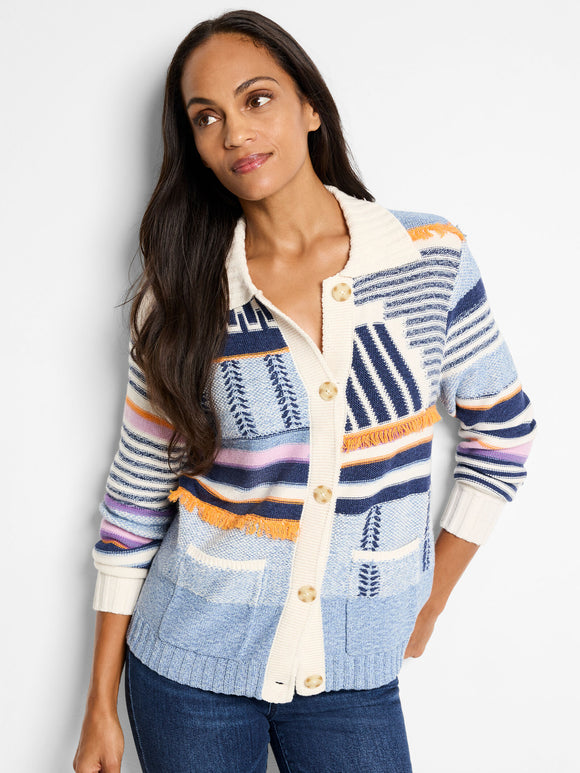 PATTERN PLAY SWEATER JACKET