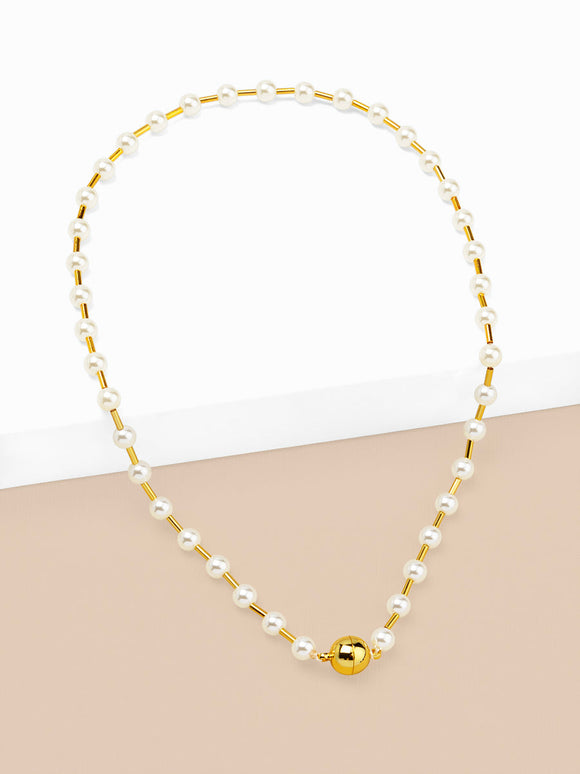 PEARL BEAD MAGNET SHORT NECKLACE