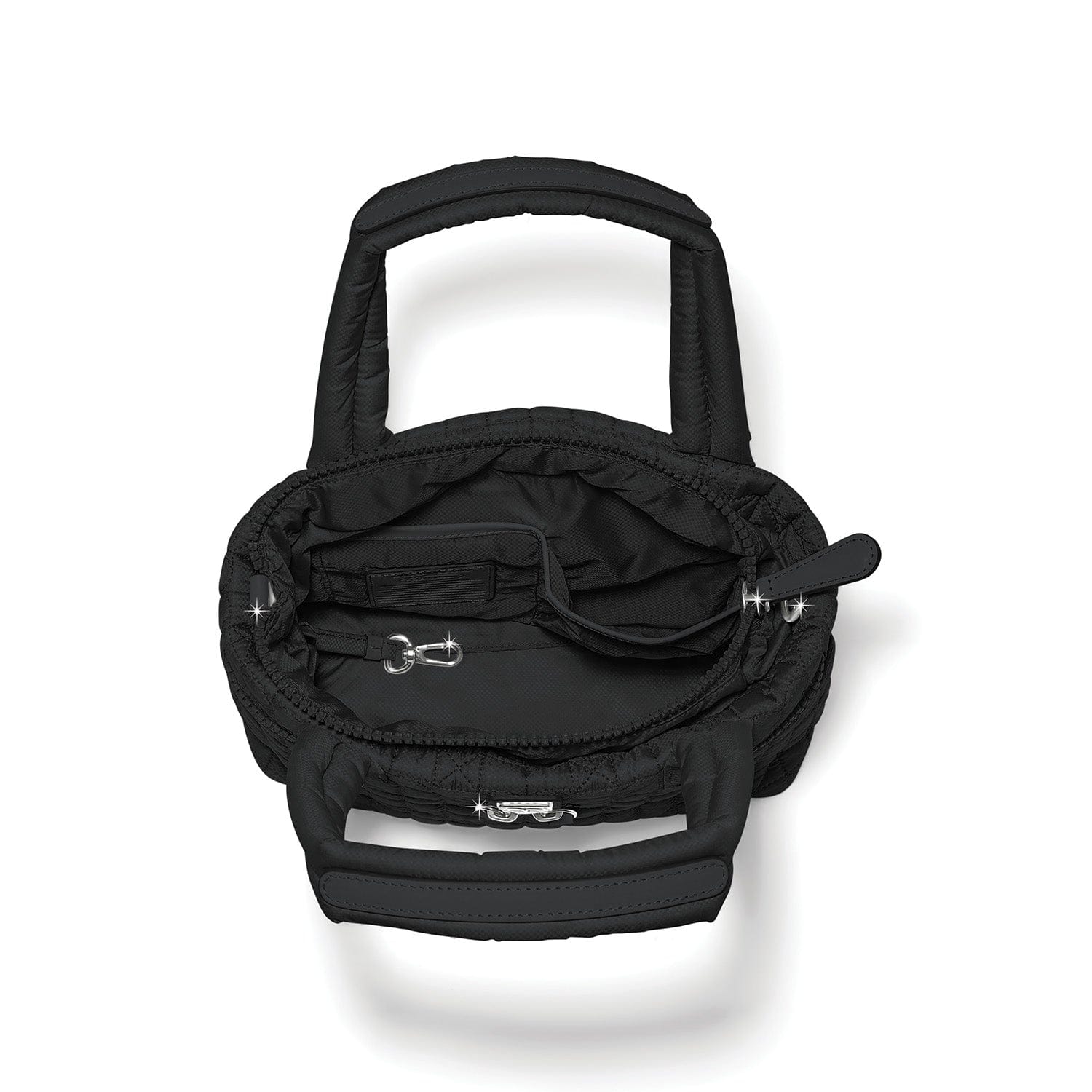 Black baby car seat on a white background