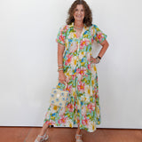 Tiered Puff Sleeve Shirt Dress - TresChicTexas