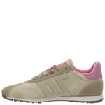 Beige and pink sneaker on a white background