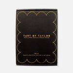 Black packaging box with gold text for Tart by Taylor scalloped acrylic photo frame
