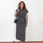 Stripe Cinched Waist Dress - TresChicTexas