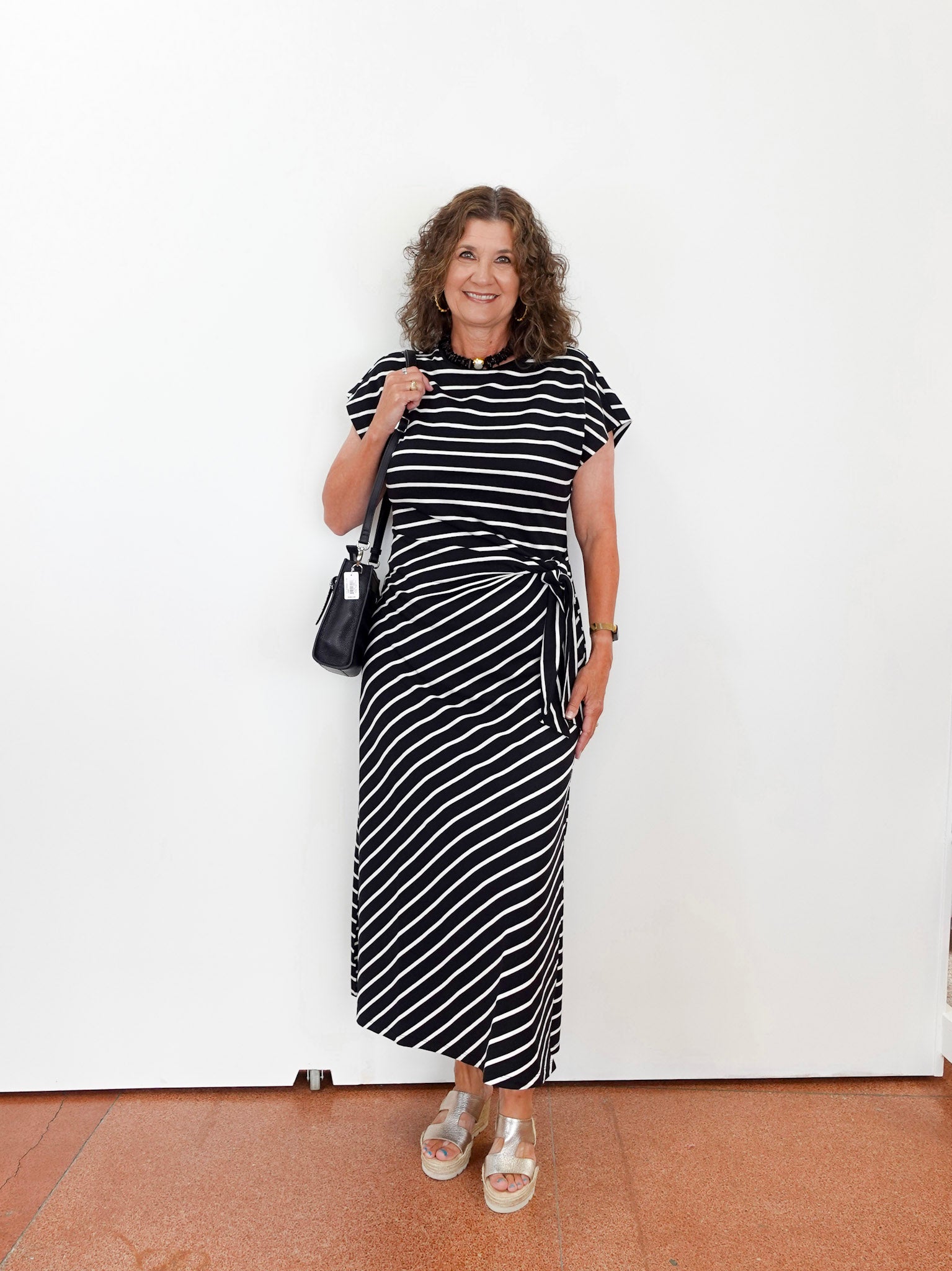 Stripe Cinched Waist Dress - TresChicTexas