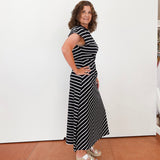 Stripe Cinched Waist Dress - TresChicTexas