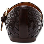 Brown woven loafer on a white background