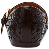 Brown woven loafer on a white background