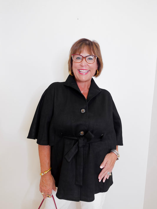 Caplet Tie Front Top/Jacket