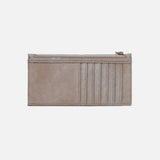 Beige cardholder with zipper on a white background