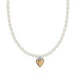Necklace with a heart-shaped pendant on a white background