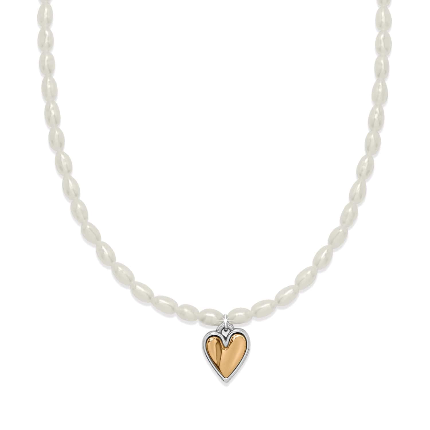 Necklace with a heart-shaped pendant on a white background