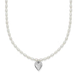 Necklace with a heart-shaped pendant on a white background