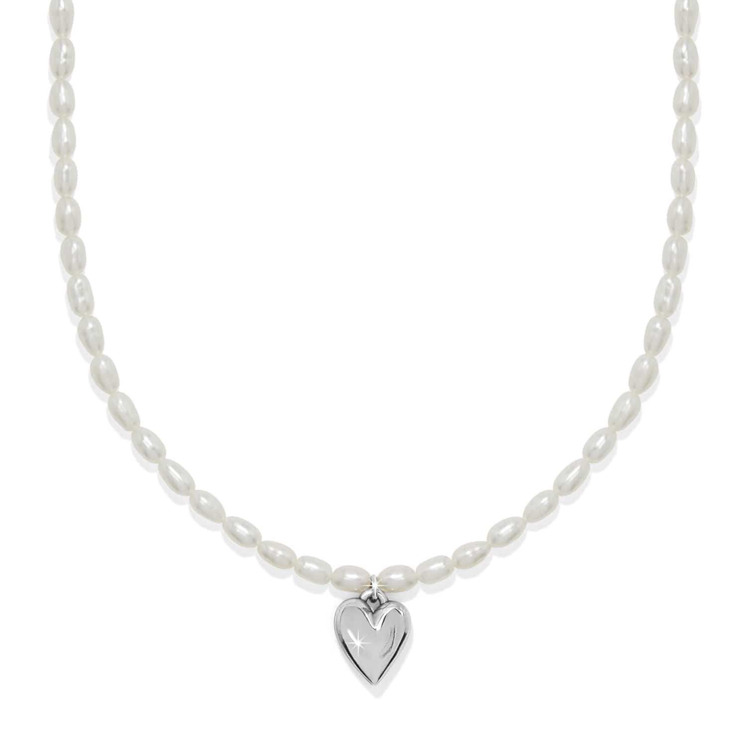 Necklace with a heart-shaped pendant on a white background