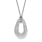Silver necklace with a unique pendant on a white background