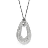 Silver necklace with a unique pendant on a white background