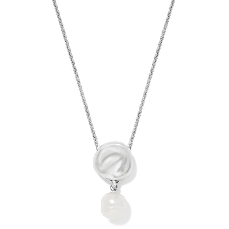 Necklace with two pearl pendants on a white background