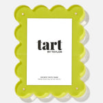 Green scalloped photo frame with 'tart by Taylor' branding on a white background