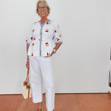 Cherry Embroidered Peplum Top - TresChicTexas