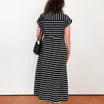 Stripe Cinched Waist Dress - TresChicTexas