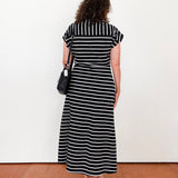 Stripe Cinched Waist Dress - TresChicTexas