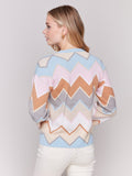 CHEVRON KNIT BELL SLEEVE SWEATER