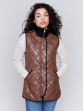 LONG QUILTED LEATHER VEST