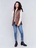 LONG QUILTED LEATHER VEST