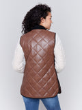 LONG QUILTED LEATHER VEST