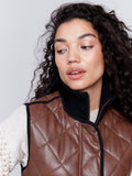 LONG QUILTED LEATHER VEST