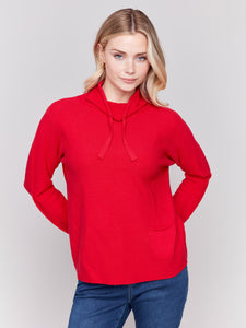 OTTOMAN STITCH MOCK SWEATER