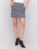 PLAID WOVEN SHORT SKIRT