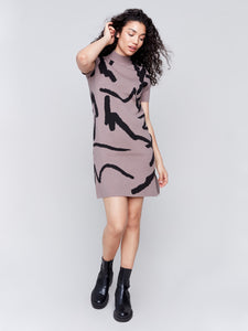 GUTSY MOCK NECK S/S SWEATER DRESS