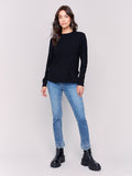 ROUND HEM SWEATER W/ SIDE TAB