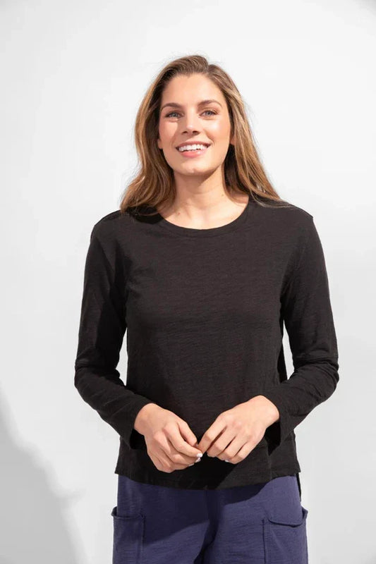 COTTON SLUB HI/LO KNIT TEE