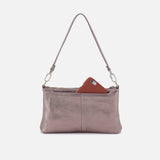 Hobo Darcy Convertible Crossbody in pewter leather with adjustable strap and sleek, versatile design.