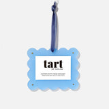 Blue magnetic photo frame ornament with 'tart by Taylor' branding on a white background