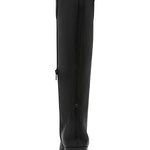 Black knee-high boot on a white background