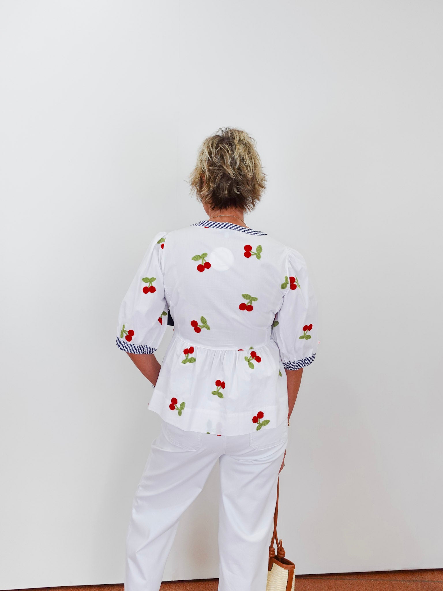 Cherry Embroidered Peplum Top - TresChicTexas