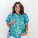 Leopard Print Puff Sleeve Top