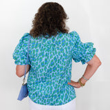 Leopard Print Puff Sleeve Top