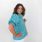 Leopard Print Puff Sleeve Top
