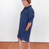 3/4 Sleeve Eyelet Dress