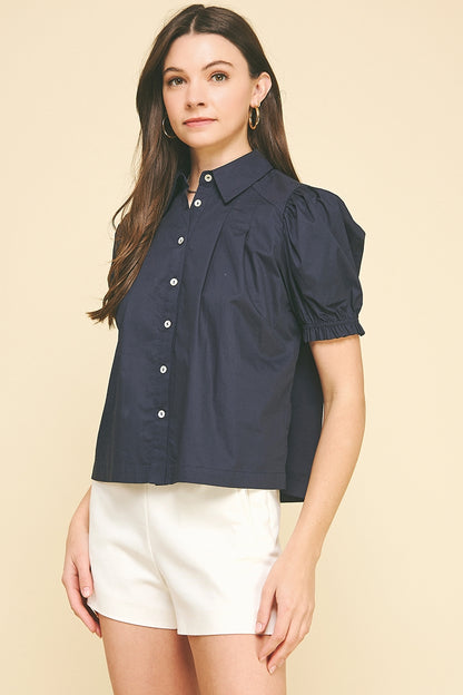 Cotton Puff Sleeve Blouse